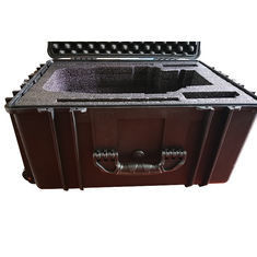 Waterproof Lockable Plastic Tool Box , Black Plastic Lockable Wheeled Tool Box